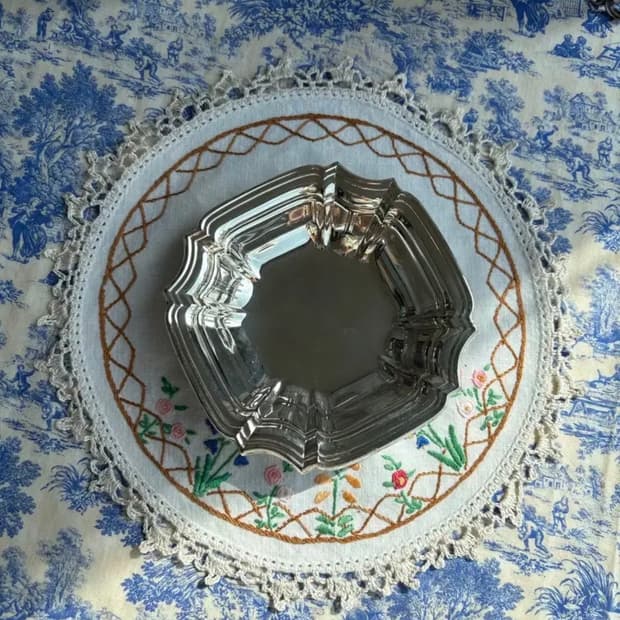 영국 앤틱 치펜데일 실버플레이트 볼