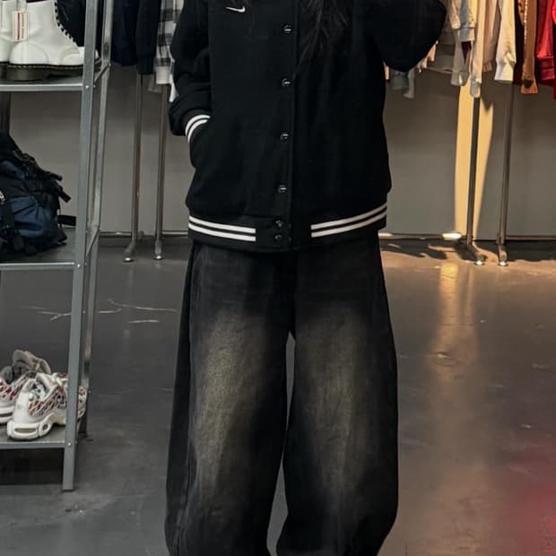 나이키 NSW 블랙 바시티자켓 A3330