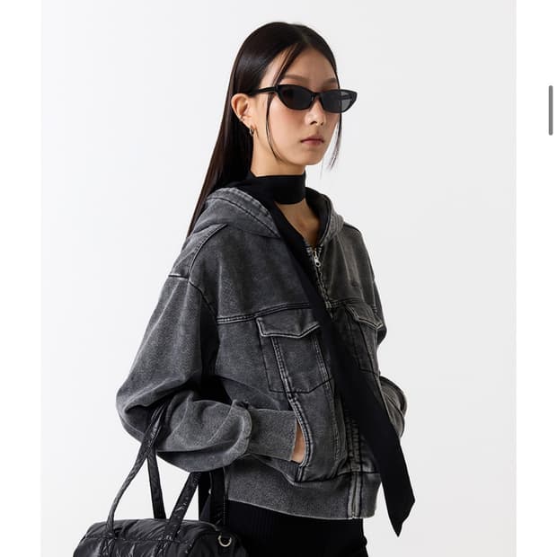 오드스튜디오 워싱 후드집업