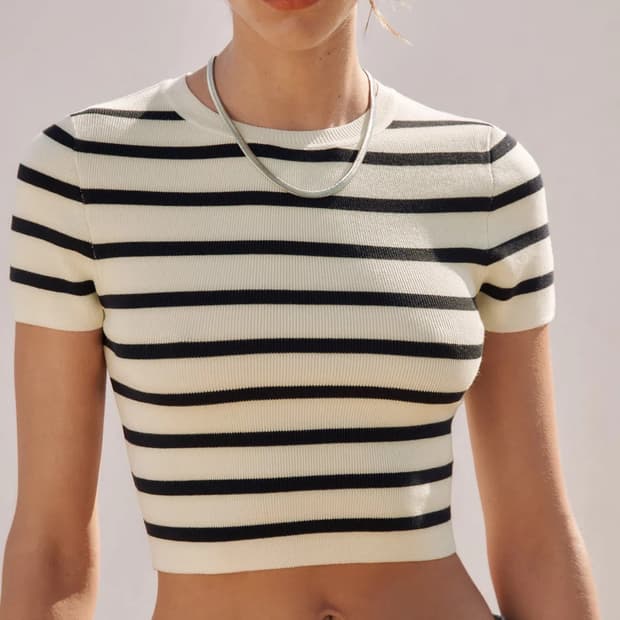 ZARA 자라 스트라이프 크롭탑