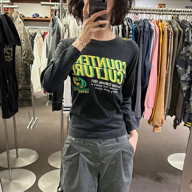 S)Japanese vintage 여성 자수 그래픽 롱슬리브