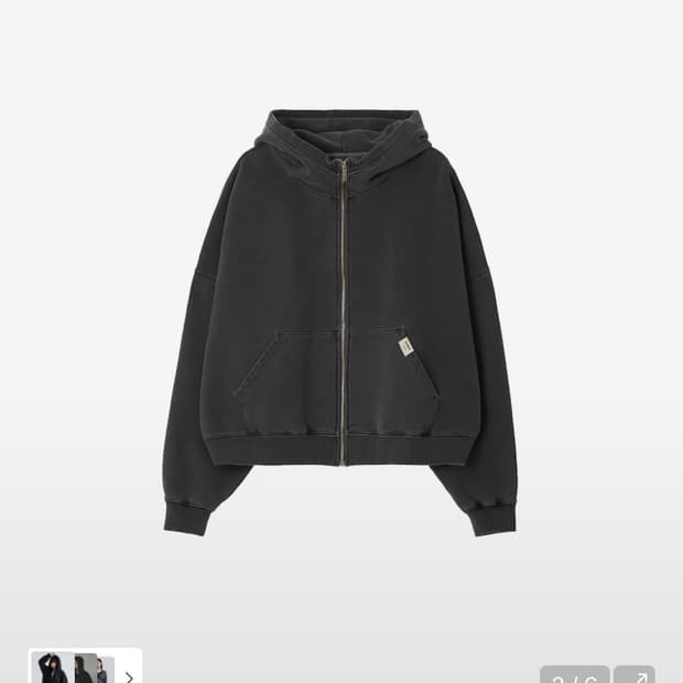 글로니 G CLASSIC WASHED 후드집업 (CHARCOAL)