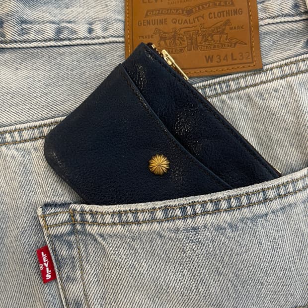 빈티지 리벳 카드지갑 