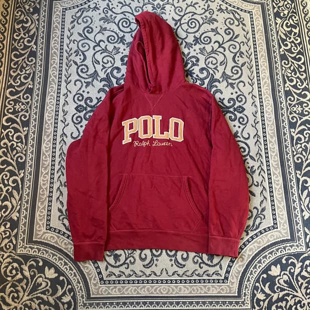 XL 폴로 버건디 후드티/W2303