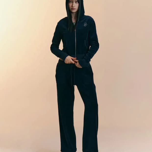 플리즈노팔로우 벨벳 셋업 네이비