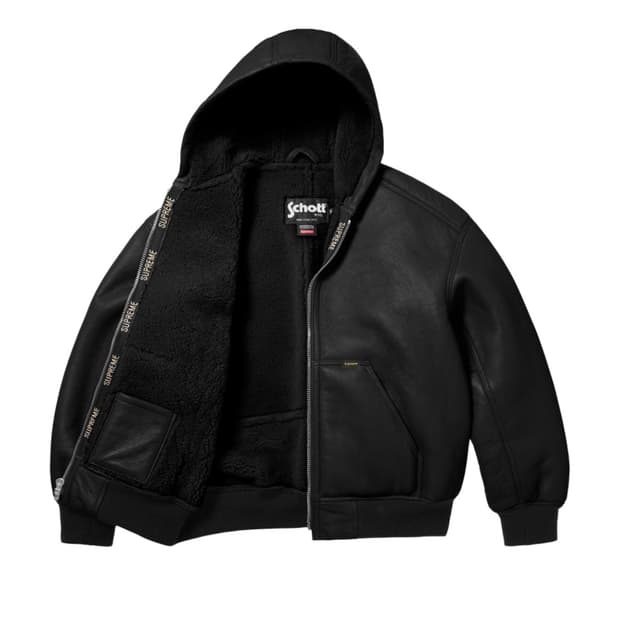 슈프림 쇼트 후드 워크 레더 자켓 블랙 25fw