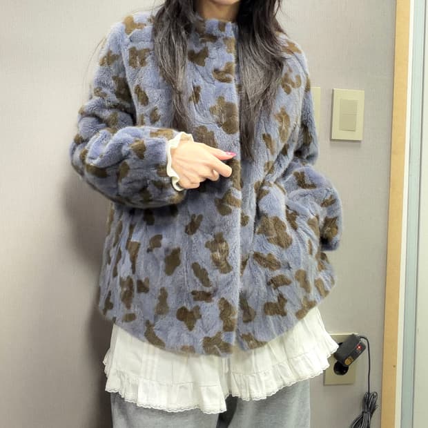 진도모피 클레버 유니크 패턴 밍크 자켓