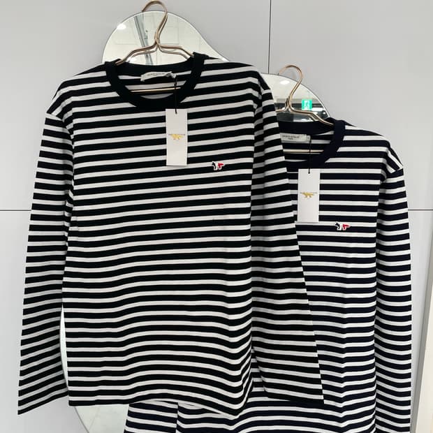 [새상품] 메종키츠네 스트라이프 롱슬리브 남여공용