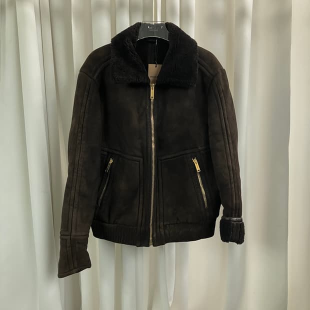 Zegna 에르메네질도 제냐 시어링 트리밍 스웨이드 봄버 자켓 L