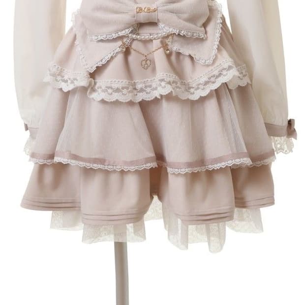 리즈리사 빅 티어드 리본 스커트