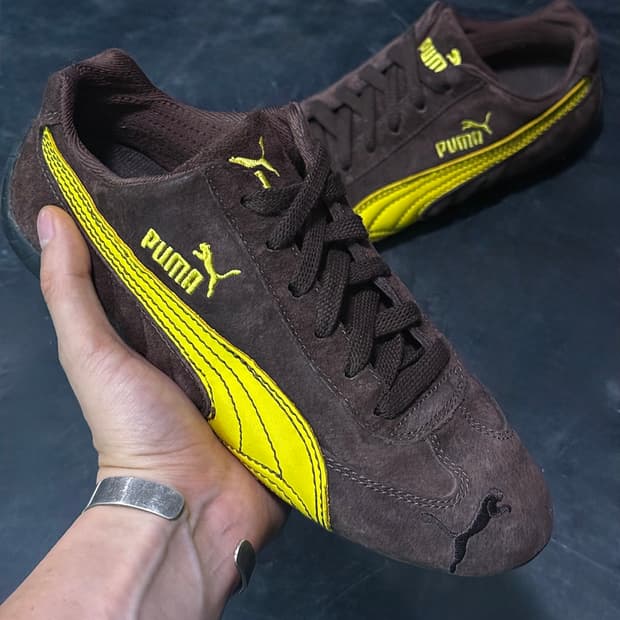 PUMA 푸마 퓨마 스피드캣 브라운 갈색 옐로우 노랑 스웨이드 240
