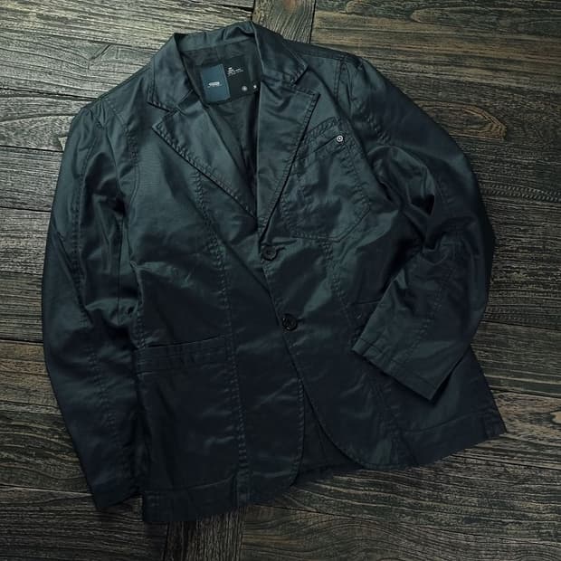 [지스타 로우] 투버튼 코팅 블레이저 자켓 M17965