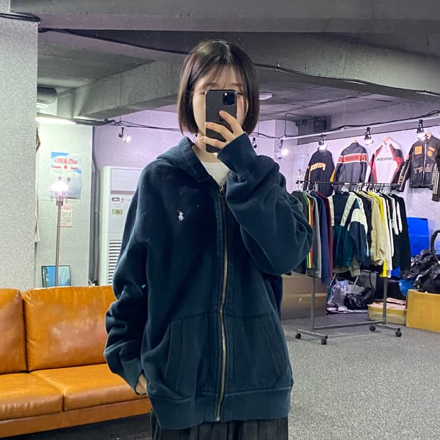 폴로 랄프로렌 코튼 네이비 후드집업 B4659