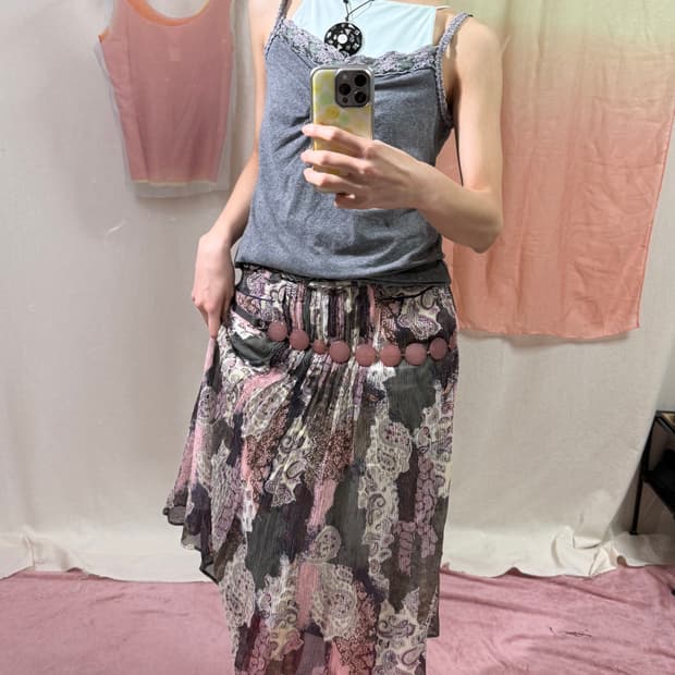 Macphee 페이즐리 실크 스커트