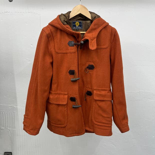 ~77) BEAMS ORANGE HALF DUFFLE COAT