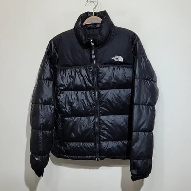 (M) 노스페이스 거위털 눕시패딩 점퍼 블랙 700 구스다운 자켓 
