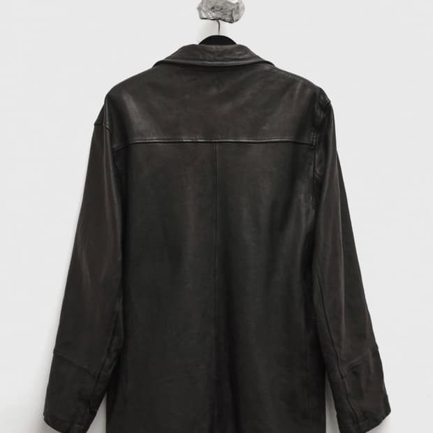 유스 워시드 레더 피코트