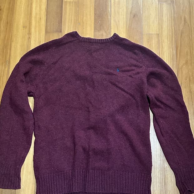 폴로 버건디 니트