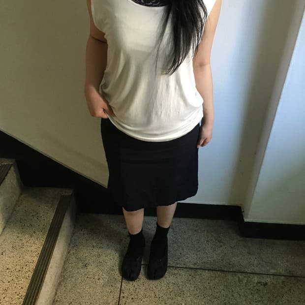 네이비 플랫 스커트 Navy Flat Skirt