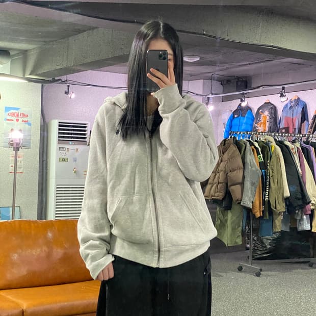 폴로랄프로렌 포니로고 기모 그레이 후드집업 B3968 