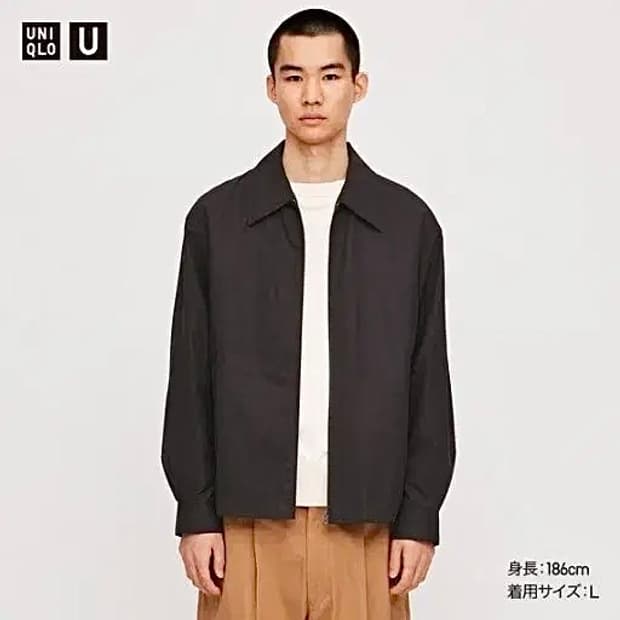 유니클로U 드리즐자켓 레드 카키