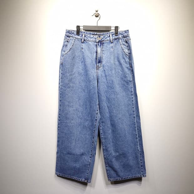 DRAGON BLUES 드래곤블루스 원턱 와이드핏 데님팬츠