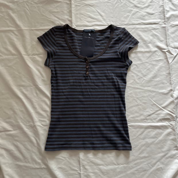 brandy melville 젤리 롱 스트라이프 탑 반팔 티셔츠