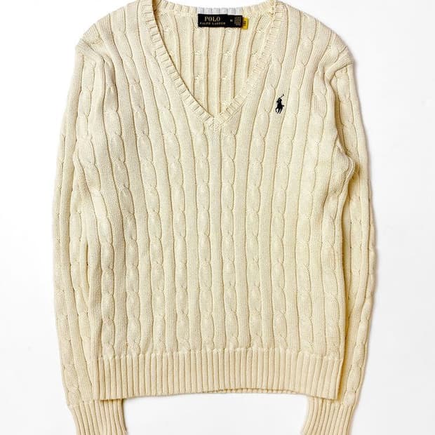 폴로 랄프로렌 QR 꽈배기 코튼 니트 PN5193