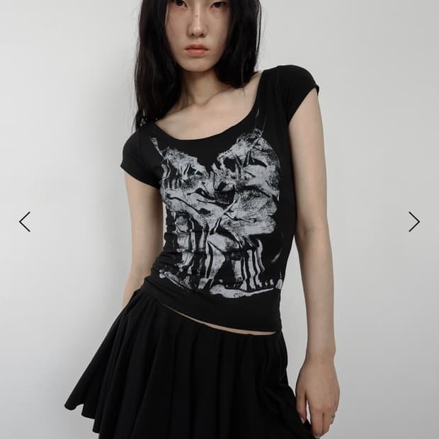 Nache SLIP X-RAY PRINTED T-SHIRT BLACK