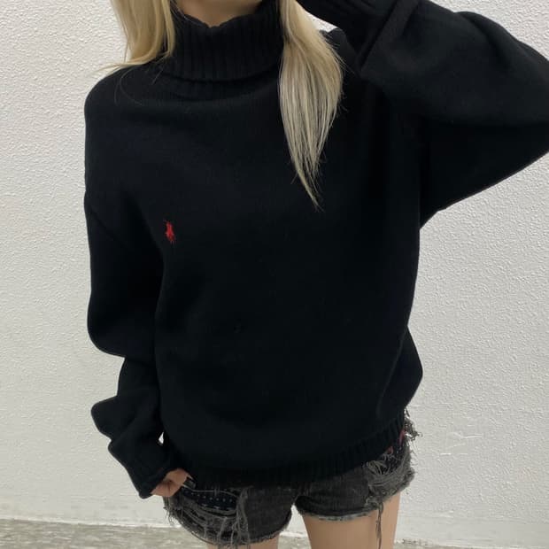 폴로 랄프로렌 레드포니 블랙 폴라니트 XL