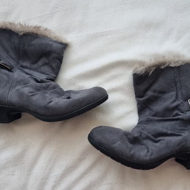 빈티지 모리걸 하구미 그레이 부츠