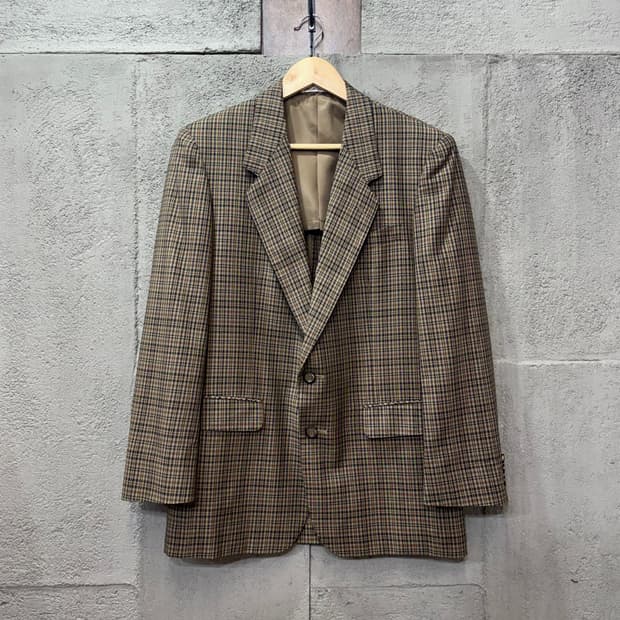 입생로랑 투버튼 체크 블레이저 자켓 (M)  