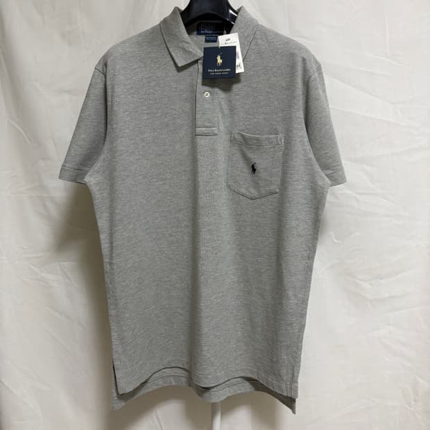 (새제품) 폴로 랄프로렌 코튼 피케셔츠 반팔 카라티 / 그레이, M