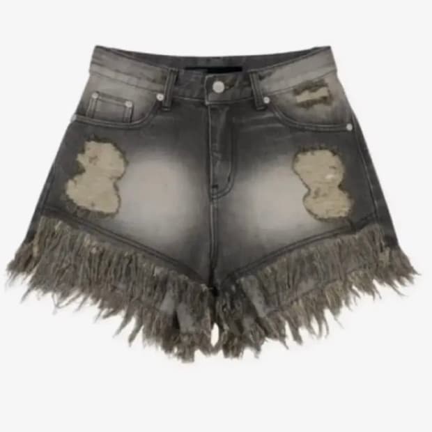 보헤미안서울 데미지 워싱 쇼츠 그레이m