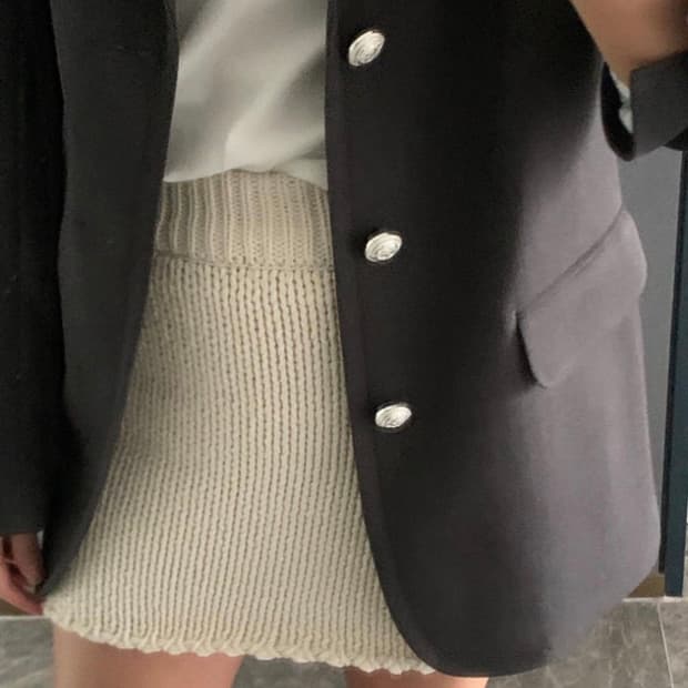 포스터 poster 플라보 니트 스커트 아이보리