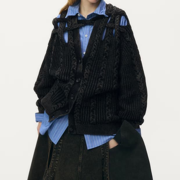 GLENN MARTENS H&M 글렌마틴스 케이블 니트 가디건