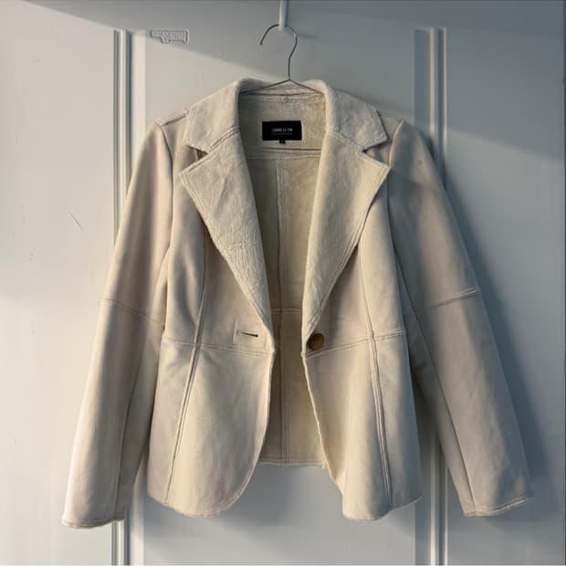 일본빈티지 화이트 무스탕 자켓