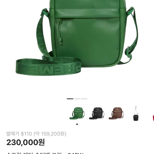 슈프림 레더 숄더백 그린 - 24FW