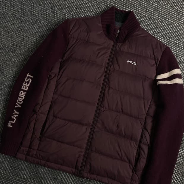 PING 핑 빅로고 니트 다운 점퍼 패딩y 3869