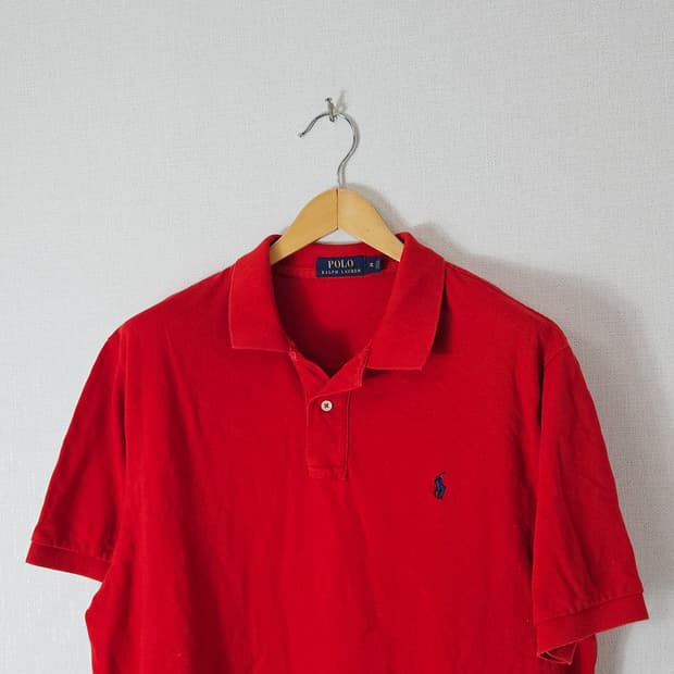 폴로 랄프로렌 신형 카라티 반팔 피케티 레드 해외 XL (국내 XXL)