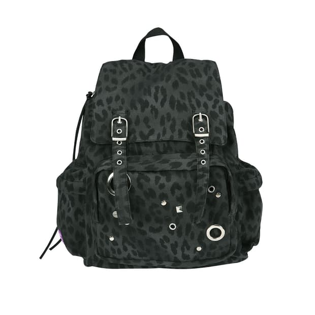 여밈 로우 레이아웃 레오파드 백팩 