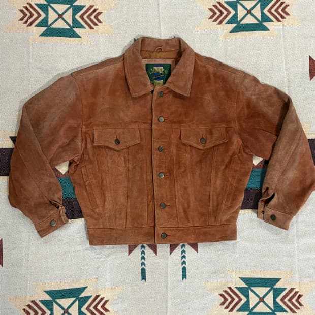 80~90s 557xx 타입 스웨이드 크롭 트러커 자켓