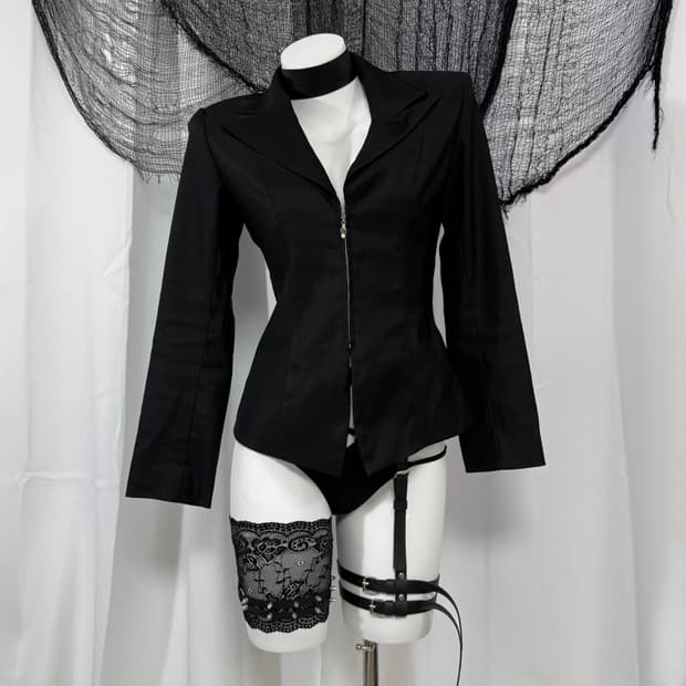 blazer zipper zip up