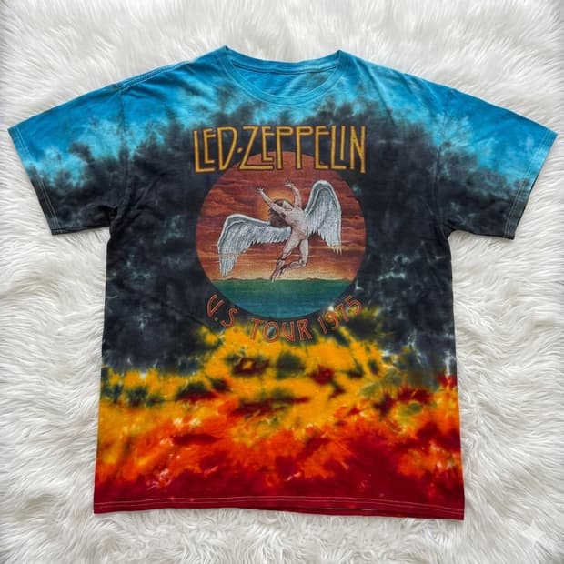 LED ZEPPELIN TOUR 1975 반팔 빈티지 밴드티셔츠L
