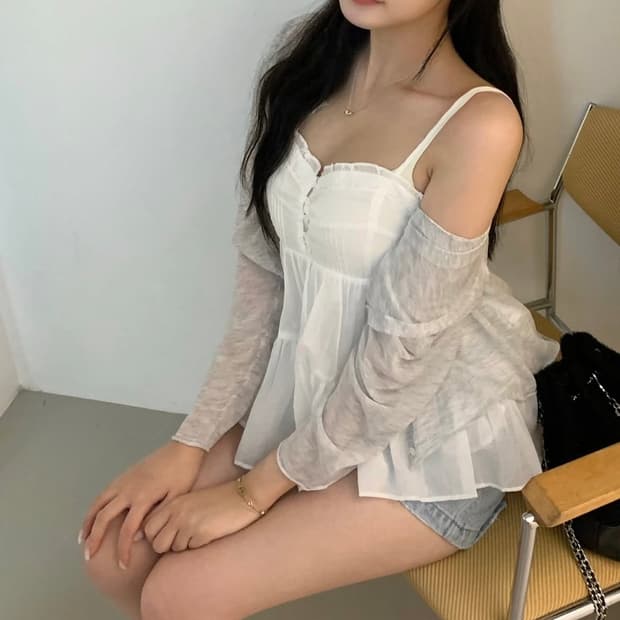 더바넷 hyled linen 버튼 가디건
