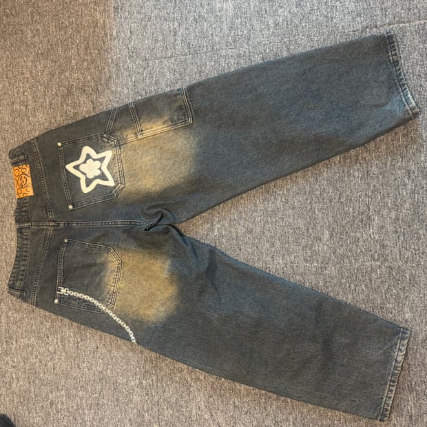 30 스타팀 체인 자수 팬츠