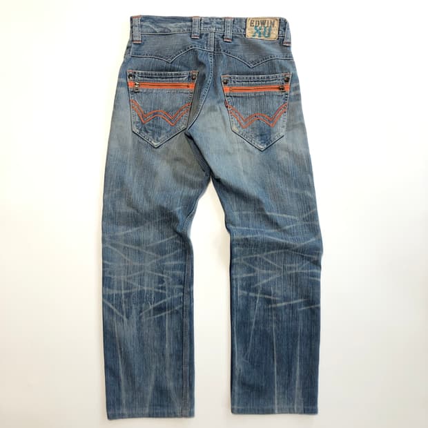 에드윈 재팬 오렌지 디테일 데님팬츠