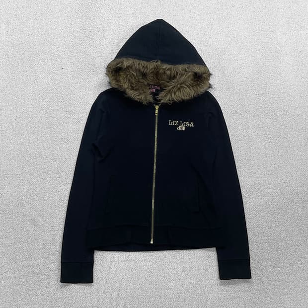리즈리사 돌 Liz lisa doll 갸루 스페이드 퍼 후드집업 블랙