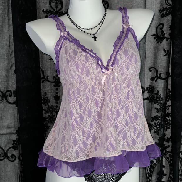 Purple lace slip
