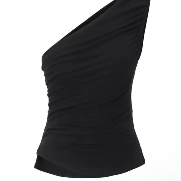 쓰리타임즈 one shoulder drape top